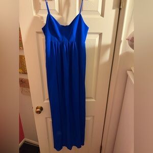 Amanda Uprichard Royal Blue Spaghetti Strap Maxi Dress